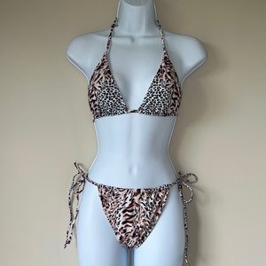 Animal print string bikini
